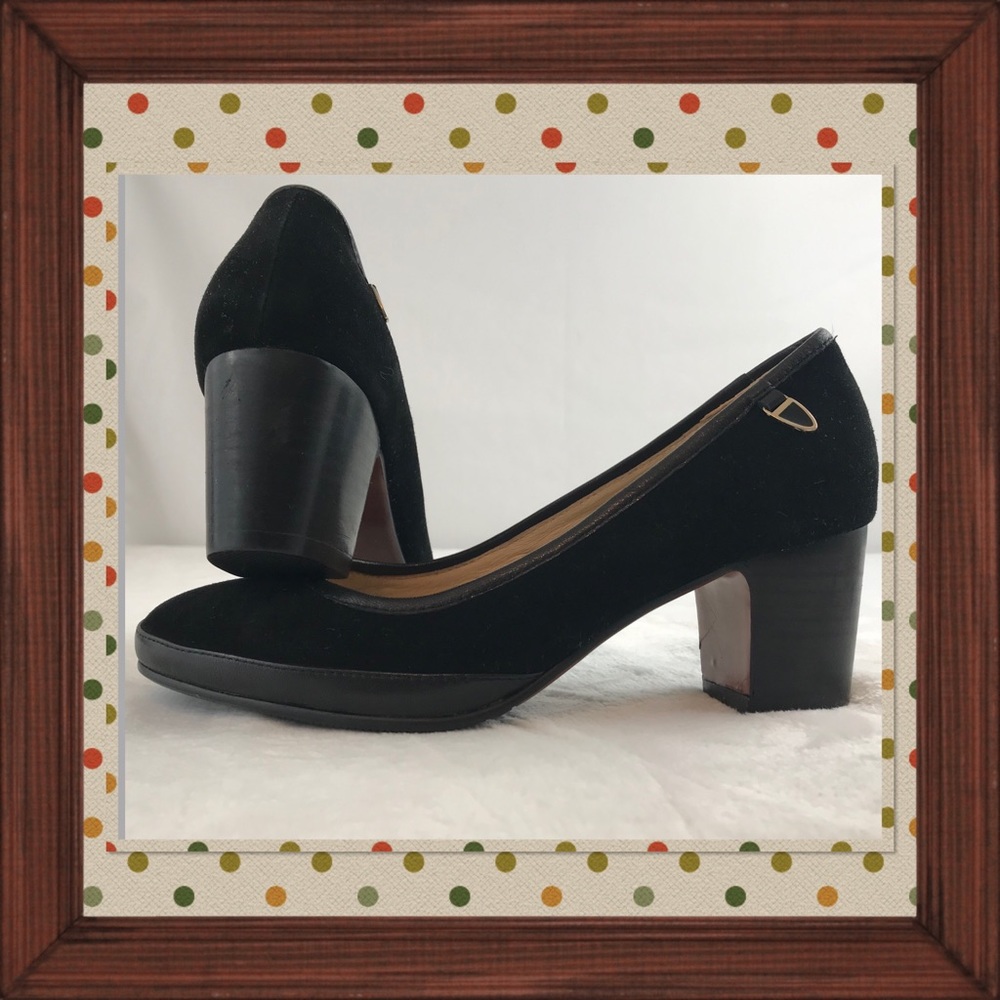 Llibellen black suede and leather pumps German